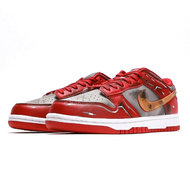 Nike Dunk Low UNLV Soft Grey University Red-Metallic Gold - Image 3